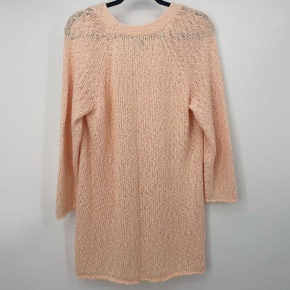J. Jill Open Knit Sweater Size XL X-Large Cotton Nylon Peach Pink Womens - Picture 5 of 5